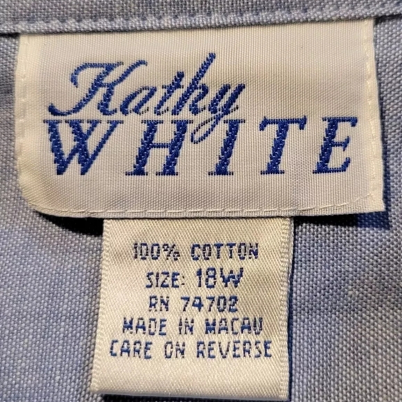 Kathy White Blouse Top Women's Size: 18W Button Carrots Gardening - Picture 6 of 12